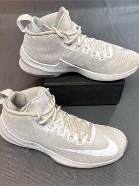 Nike Air Max Infuriate Premium Mid sneakers size 12 white on white, AA4439-100